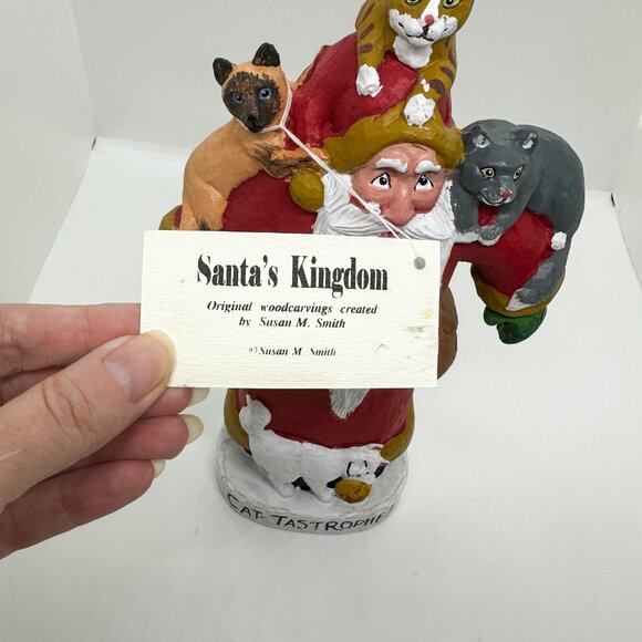 Vtg 98 House Hatten Susan Smith Cat-Tastrophe Santa Cats Crazy Lady Christmas - Picture 11 of 12
